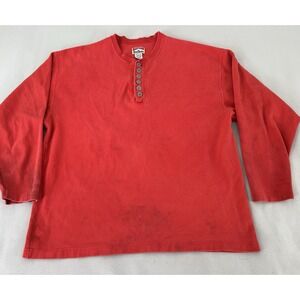 VTG Marlboro Shirt Mens X-Large Red Cotton Henley Thermal Top Pullover Y2K